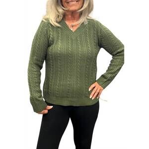 NEW LULU-B v-neck sweater in olive